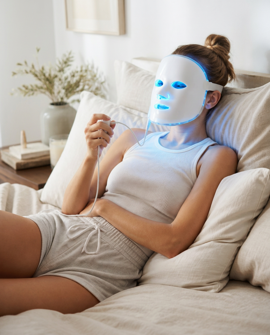 Glow Dame LED mask — red light mode